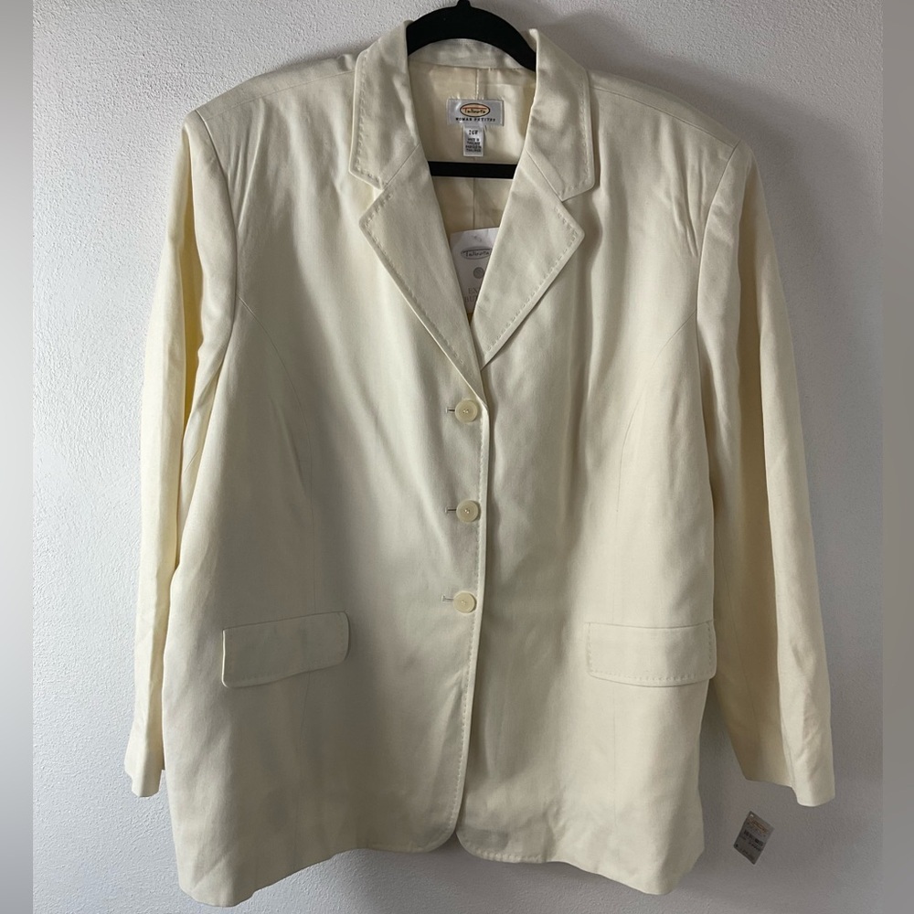 Talbots Woman Petites Off White Blazer Sz 24WP